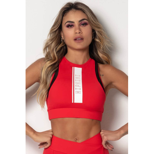 Sportovní top Tfin Red with Tulle HIPKINI