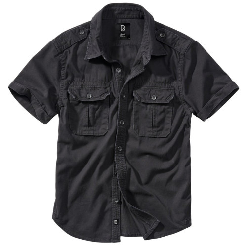 Brandit Vintage Košile pánská s krátkým rukávem Černá